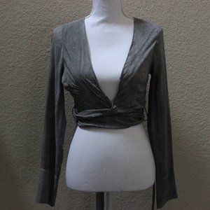 Gray Tie/Wrap around top